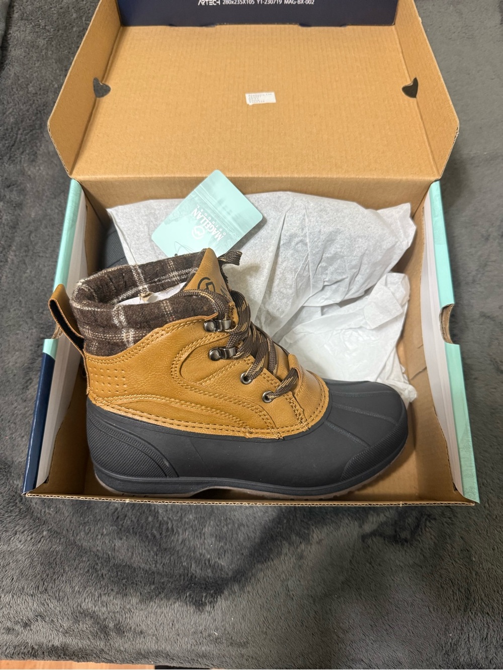 MAGELLAN Outdoors Kids Waterproof Duck Boot - Brown and Black